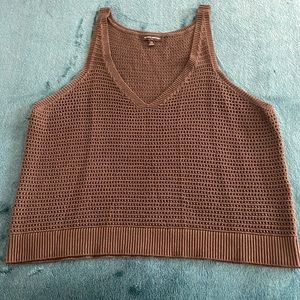 Banana republic crochet sweater tank.  Dark army green size XL.